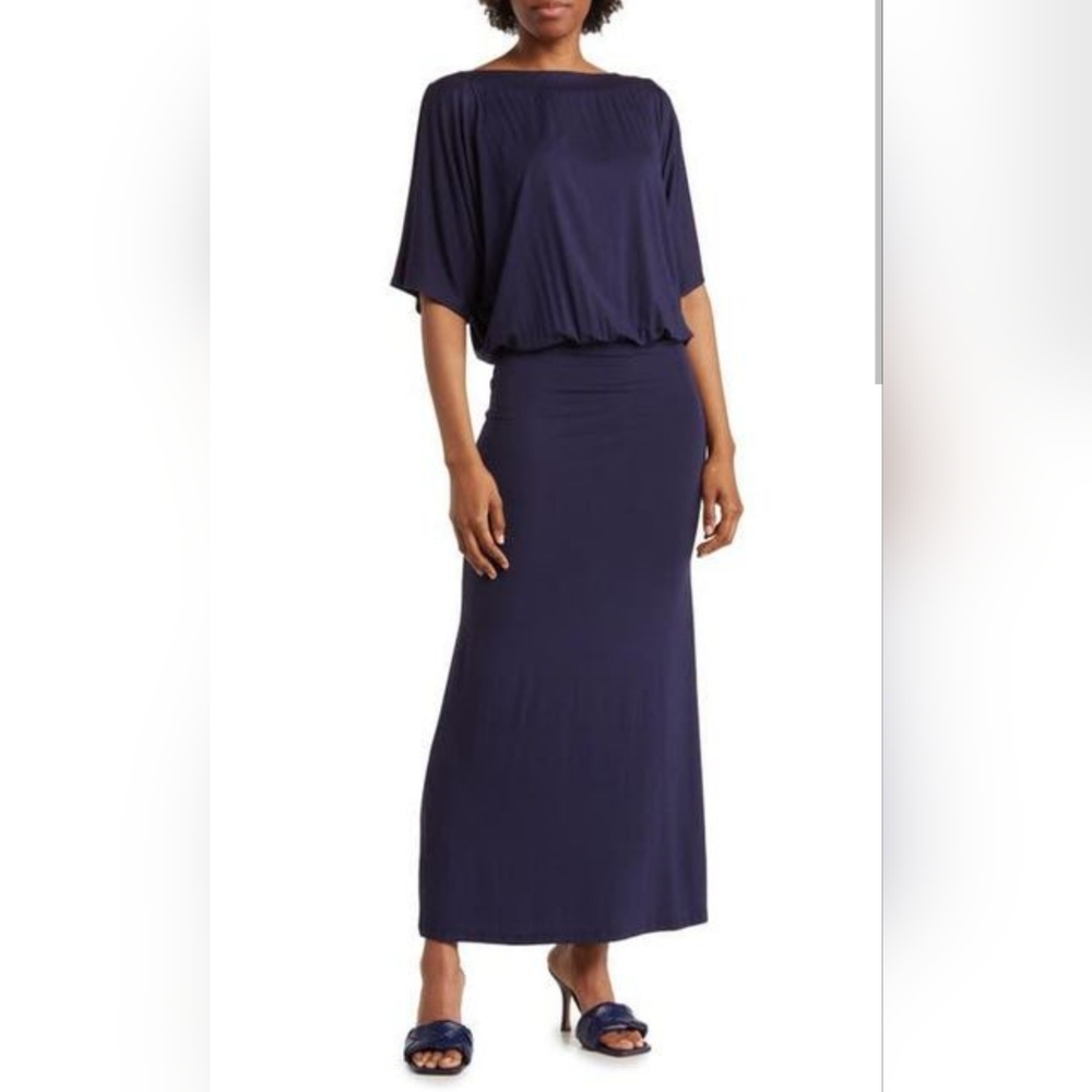 New Navy Maxi Dress from Go Couture Small